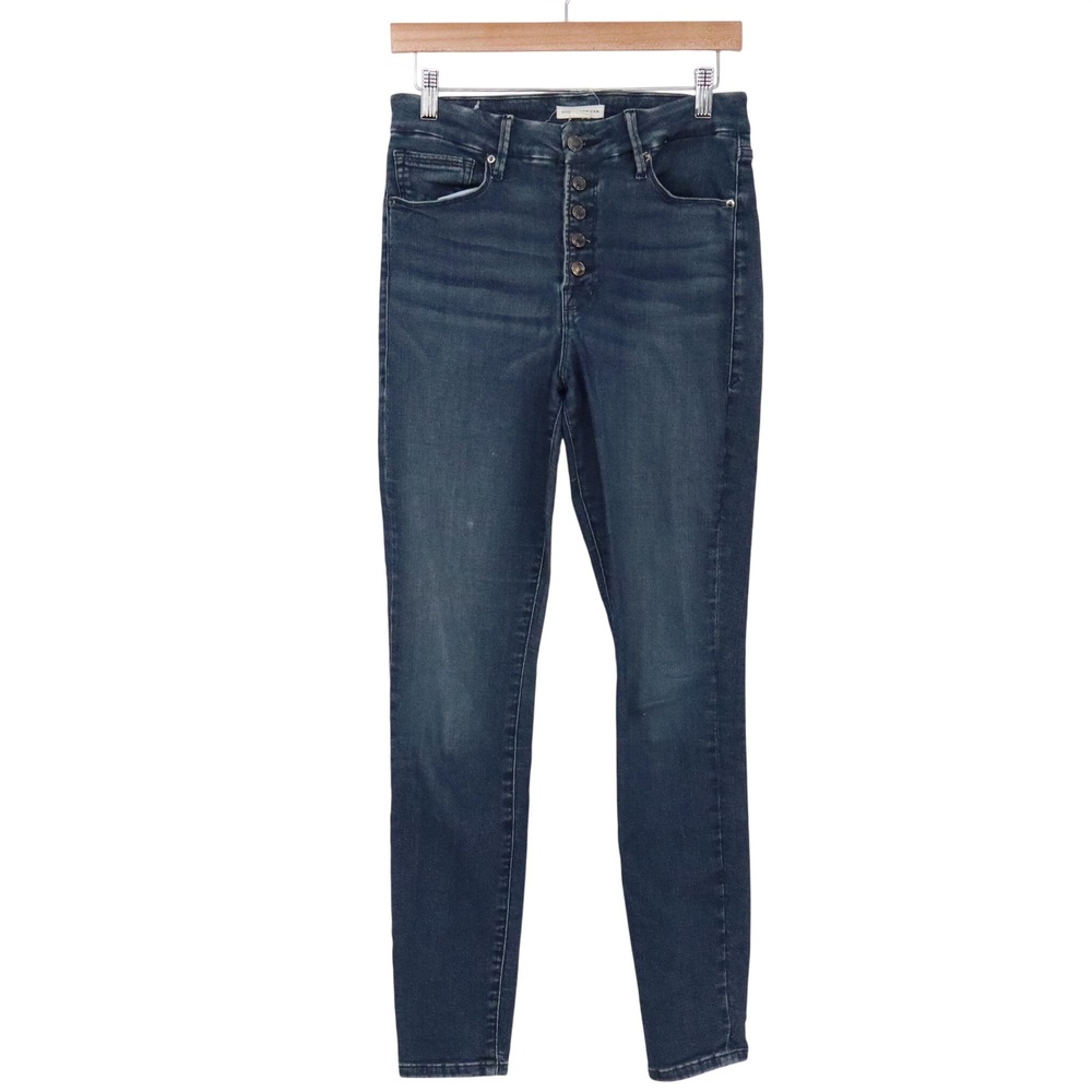 Good American Jeans Womens 6 Good Legs Blue Button Fly Skinny Denim Excellent
